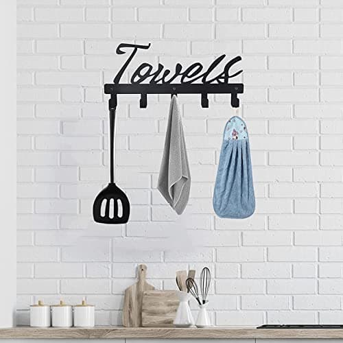 Black Wall Mount Towel Rack for Pool and Bathroom Waterproof Rustproof