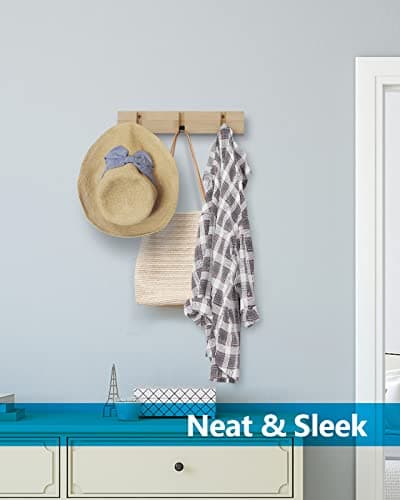 Wall Mount Coat Rack with Retractable Hooks for Home Use