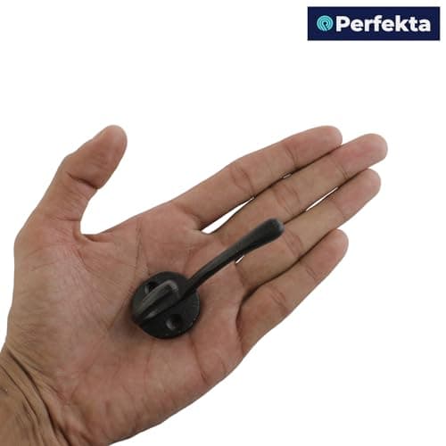 10-Piece Black Double-Prong Wall Hook Set – Heavy-Duty Metal Hangers for Coats, Towels & More – Decorative Home Organiza