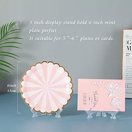 Artliving Clear Plastic Easels for Wedding Home Decor Birthdays (24 Pack)