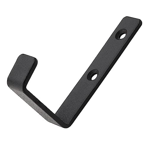 Heavy Duty Double Hole Wall Hooks - Extra Thick Pure Metal, Firm Installation, Coat & Key Hanger, Sand Black