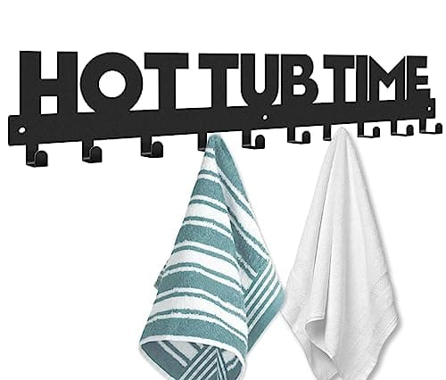 IBosins Hot Tub Towel Rack with 10 Hooks - Wall Mount Outdoor Accessory