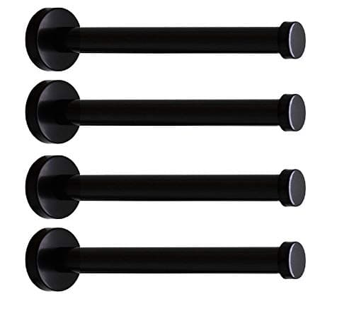 Classic Black Heavy Duty Wall_mount Hooks, 4 Pack (8")