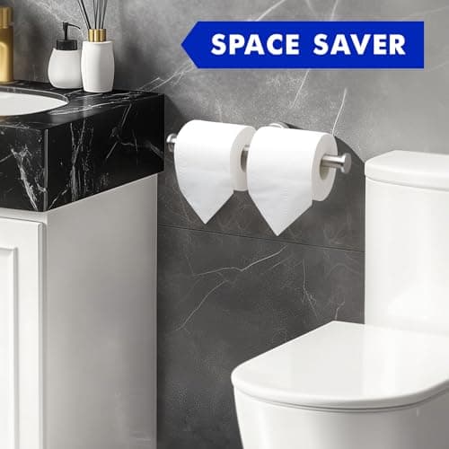 Double Roll Toilet Paper Holder, Brushed Nickel, 304 Stainless Steel for Commercial Restrooms