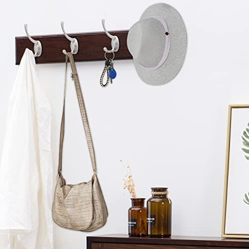 32 Pack Silver Coat Hooks Wall Mounted for Coats, Scarves, Bags, Towels, Keys, Hats - Retro Double Hooks with Screws