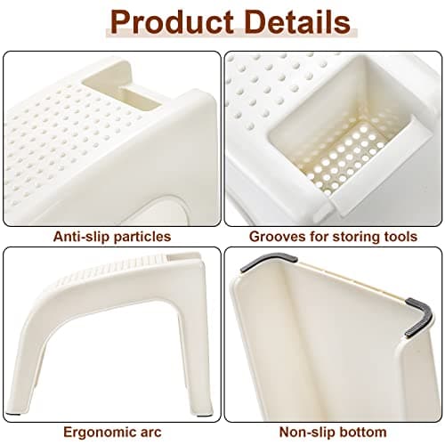 Hedume 2 Pack Non-Slip Shower Foot Rest Stand for Easy Pedicure and Leg Shaving