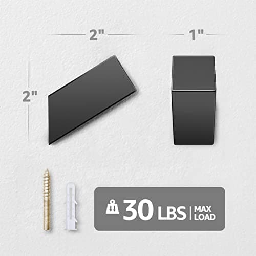 4-Pack Matte Black Aluminum Wall Hooks for Hat & Backpack Storage