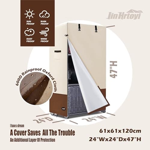 Outsunny Beige & Brown Heavy Duty Pool Towel Rack Cover