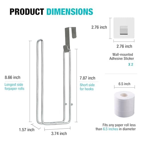 Stainless Steel RV Bathroom Toilet Paper Holder, Silver