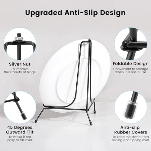 Upgraded 6 Pack 8 Inch Anti-Slip Iron Photo & Plate Display Stands
