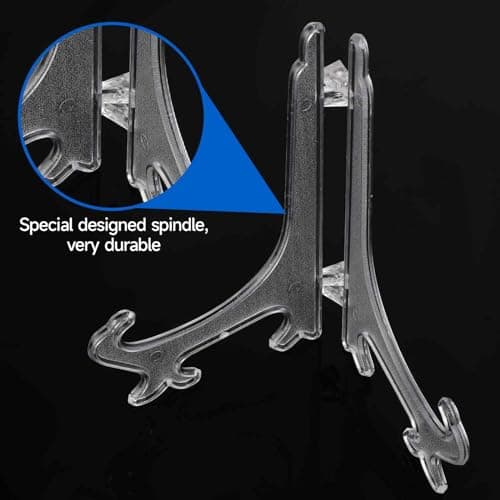 Clear Plastic Easels 4/6/8 Inches Acrylic Stand 6 Pcs Display Holder