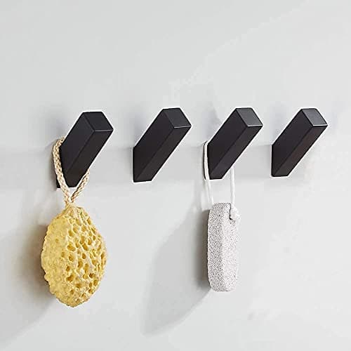 YJ Yanjun Matte Black Stainless Steel Bath & Kitchen Robe Hook - 4 Pack
