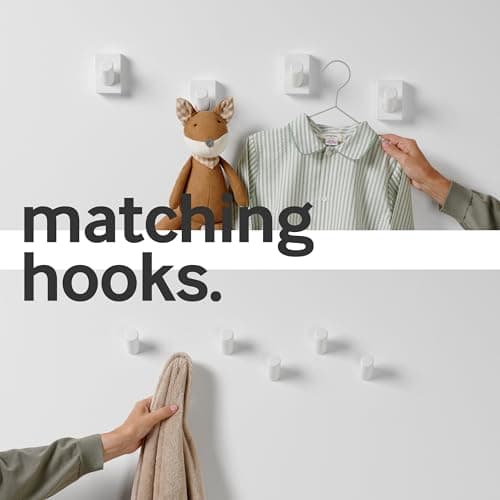 LARHN 2-Pack Wall Mounted Coat Rack with 5 Hooks - Modern Scandinavian Design
