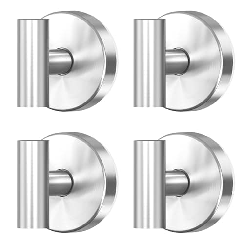 Stusgo 4-Pack Matte Black Stainless Steel Towel Hooks for Bathroom Wall Mounted — Silver Suction“t”shape 4pc