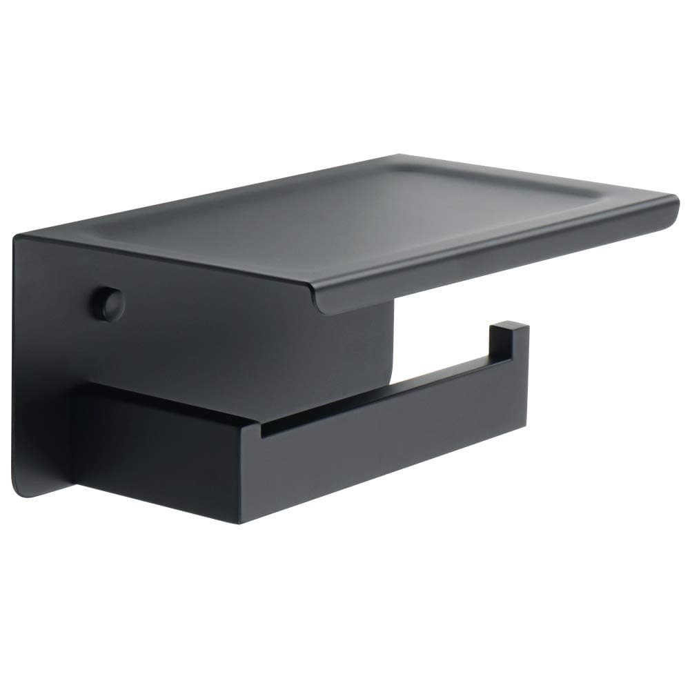 Alise SUS304 Stainless Steel Toilet Paper Holder with Shelf, Matte Black