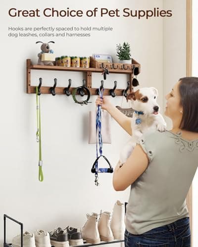 Tatub 29" Wall Mount Coat Rack with Shelf & 7 Hooks & 4 Key Hangers, Wood Organizer for Living Room, Bedroom, Bathroom
