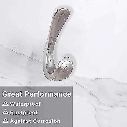4 Pack Brushed Nickel Towel Hooks for Bathroom Wall Mount, Zinc Alloy Heavy Duty Hangers