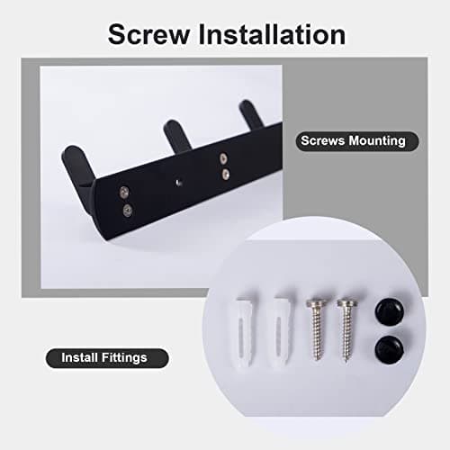 Modern Wall Mount Coat Rack with 6 Hooks, Black