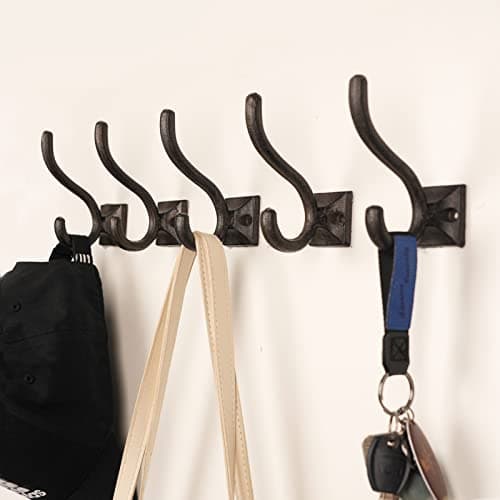 Ambipolar Vintage Black Wall Hooks, Modern Farmhouse Decor, Heavy Duty Hooks