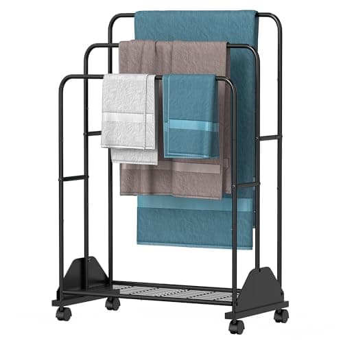 Black 3-Tier Freestanding Towel Rack for Bathroom and Bedroom