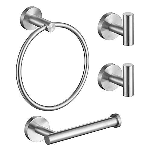 Lairuier 4-Piece Bathroom Hardware Set in Brushed Gold — Brushed Nickel