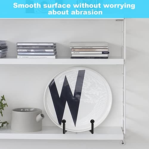 Ouskr 4pcs 4.25 Inch Plate Stands, Metal Picture Frame Holders for Display Black