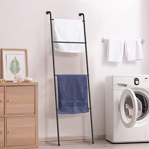 2-Pack Black Decorative Metal Towel Rack for Pool and Living Room Bathroom