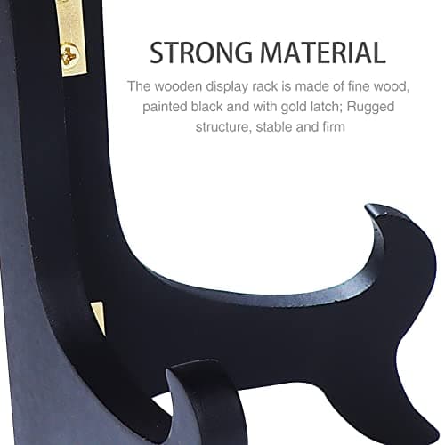 4-Piece Black Mahogany Finish Wooden Easel Display Stand for Picture Frame