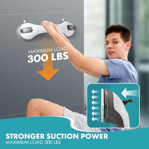 Gray ABS Shower Foot Rest with Double Suction Cups