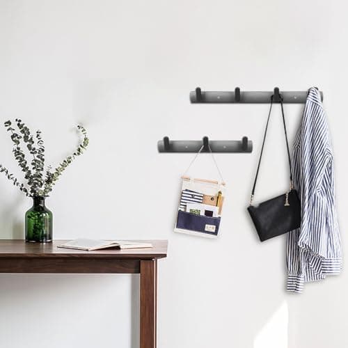 Multifunctional Robe Towel Hooks for Closets, Bathrooms, Hallways (Grey-4 Hooks)