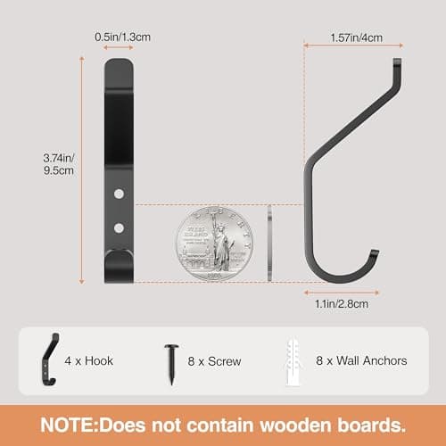 Hatisan 10-Pack Heavy Duty Coat Hooks, 20LB Capacity for Closets & Entryways
