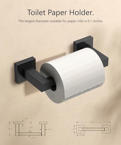 Black Stainless Steel Toilet Paper Holder for Bathroom Wall Mount