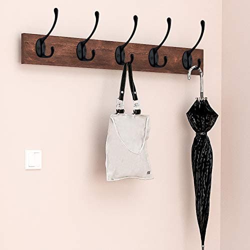 IBosins 10 Pack Heavy Duty Retro Double Coat Hooks, Black