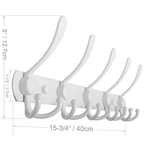 WEBI Wall Mount Coat Rack with Hooks for Jackets and Clothes