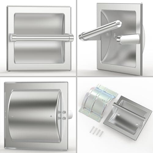 SUS304 Brushed Nickel Pivoting Wall Toilet Paper Holder