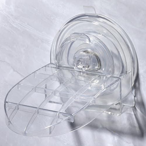 Antidious Bathroom Foot Rest for Leg Shaving, Reusable Suction Pedal (Black) — Colorless