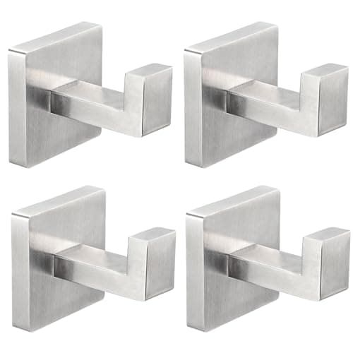 8-Pack Stainless Steel Towel Hooks for Bathroom and Kitchen — Silver