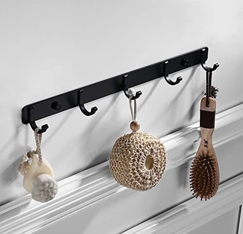 Wall-Mounted Coat Rack with 5 Hooks for Entryway - Storage Organizer