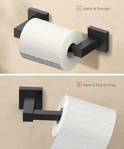 Black Stainless Steel Toilet Paper Holder for Bathroom Wall Mount