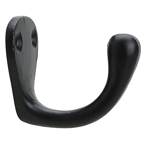 12-Turnsure Heavy Duty Coat Hooks, Black Powder Coat Finish