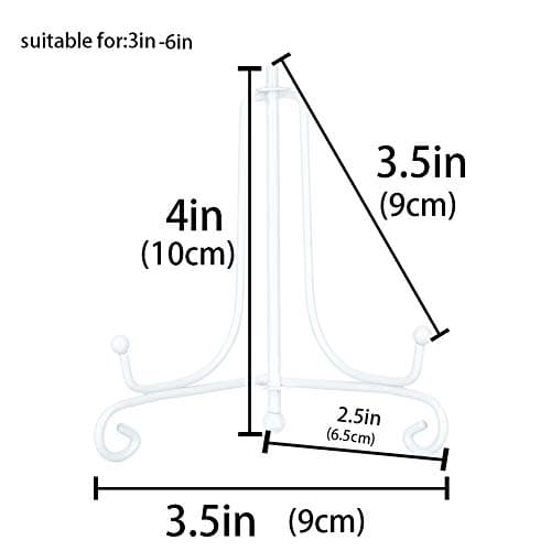 LIONWEI 4 Inch White IronPlate Stand Holder for Plates and Photos, 4pcs