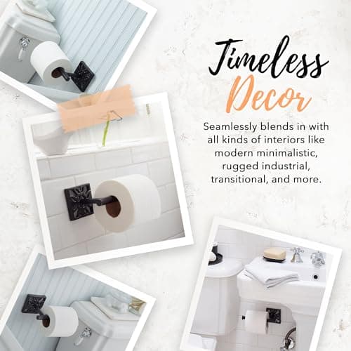 Modern Farmhouse Black Toilet Paper Holder, Rustproof Wall Mount for Bathroom
