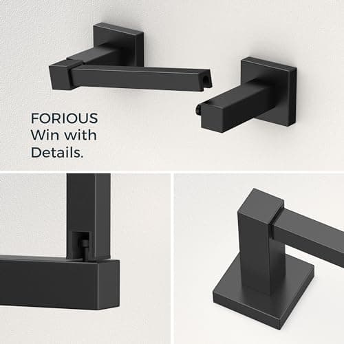 Modern Black Bathroom Hardware Set, Stainless Steel Towel Ring and Toilet Paper Holder for Wall Mount
