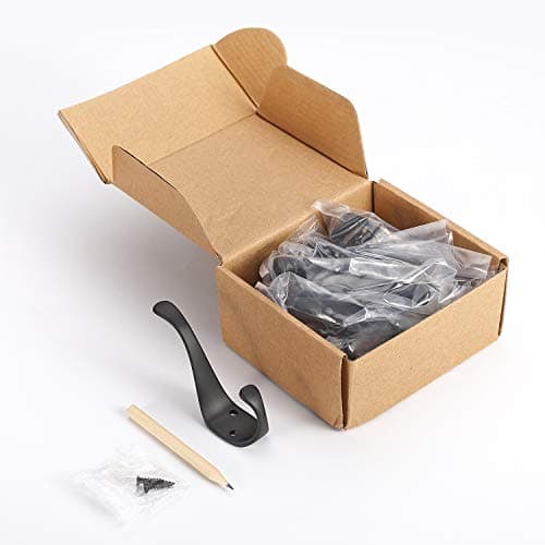 Ambipolar Double Matt Black Wall Hooks 10-Pack