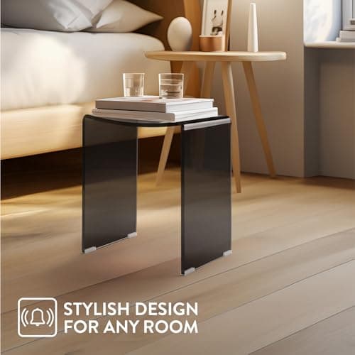 Navaris Black Acrylic Shower Bench - Waterproof 17.1" x 14.6" x 11" Seat