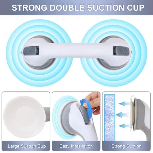 OWIIZI Wall Mount Shower Stool with Double Suction Cup