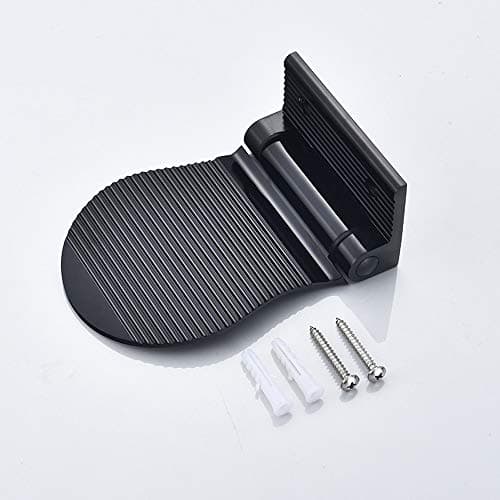 Black Metal Wall Mounted Folding Foot Rest for Shaving