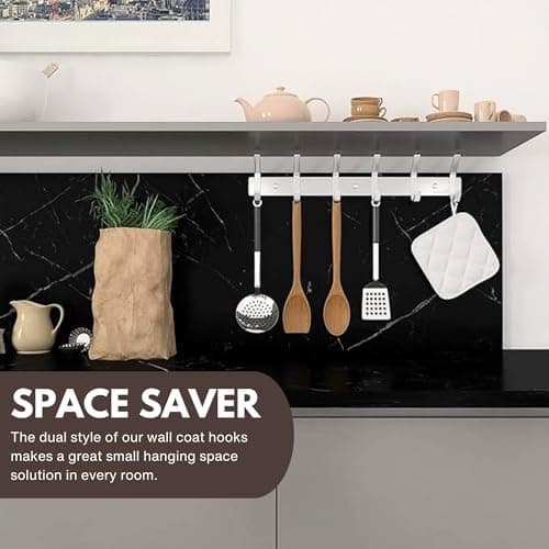 Stainless Steel Wall Coat Rack with Hooks - Sturdy Closet Hangers