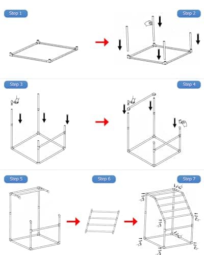 Hutigertech 7 Tier Heavy Duty Outdoor Poolside Towel Rack with Hammer