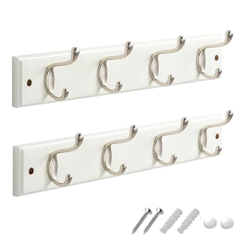 GlazieVault Stainless Steel Coat Rack (2 Pack) - Heavy Duty Hooks for Hats, Towels, Robes - Silver — Stylish